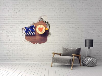 3D wall hole Coffee gift with a heart