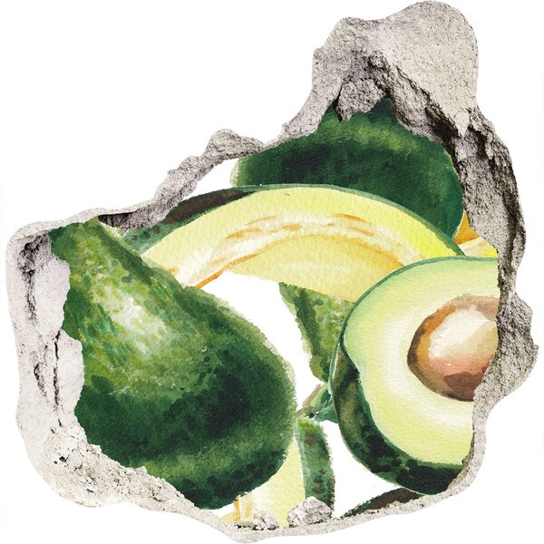 Hole wall sticker An avocado