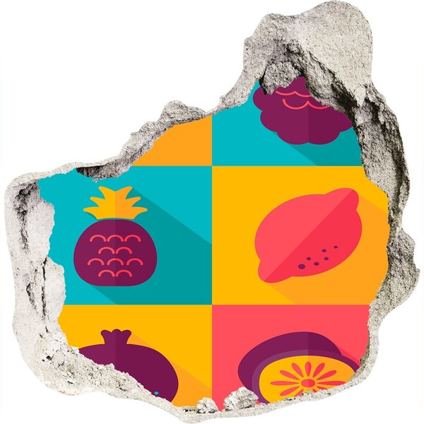 Hole wall sticker Fruit icons