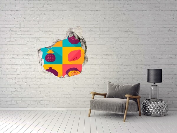 Hole wall sticker Fruit icons