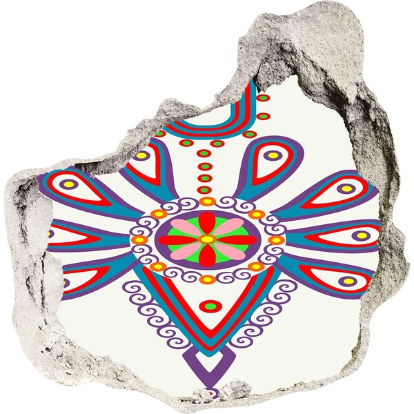 Hole wall sticker A colorful pattern against the background of a damaged wall