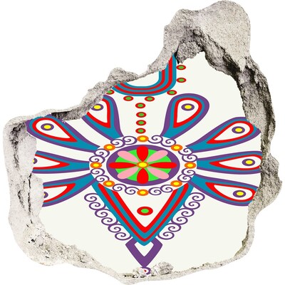 Hole wall sticker A colorful pattern against the background of a damaged wall