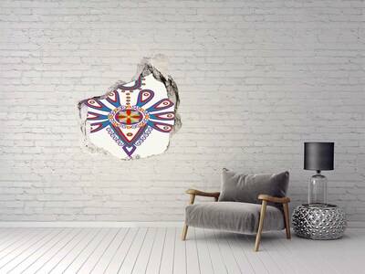 Hole wall sticker A colorful pattern against the background of a damaged wall