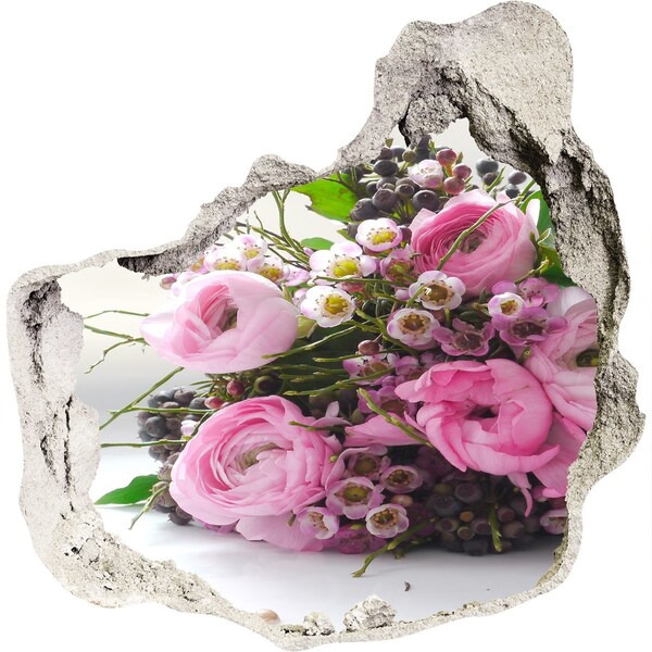 3D wall hole Hole in the Wall Flower Bouquet
