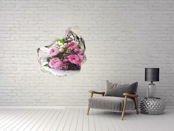 3D wall hole Hole in the Wall Flower Bouquet