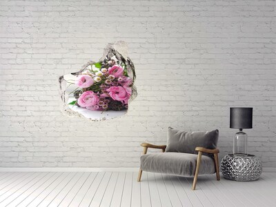 3D wall hole Hole in the Wall Flower Bouquet
