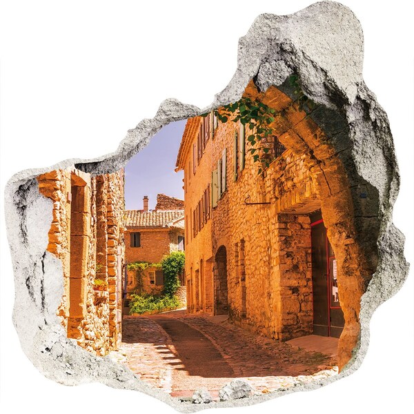 Hole wall sticker The charm of a medieval street