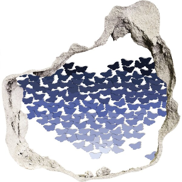Hole in the wall decal Butterflies in the blue depths