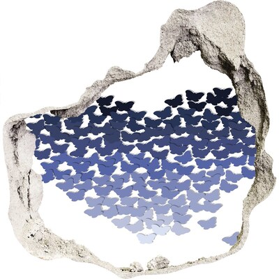 Hole in the wall decal Butterflies in the blue depths