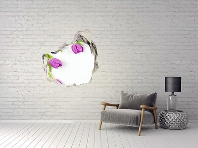 Hole in the wall decal Flower leak through the wall
