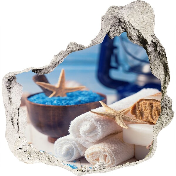 Hole in the wall decal Relax at the seaside spa