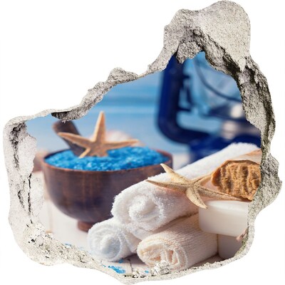 Hole in the wall decal Relax at the seaside spa