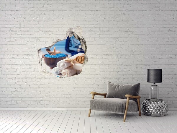 Hole in the wall decal Relax at the seaside spa