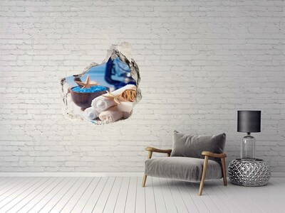 Hole in the wall decal Relax at the seaside spa