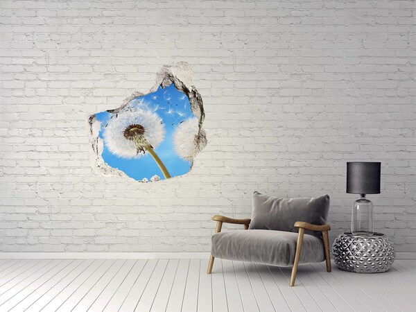 Hole in the wall sticker Dandelions in the blue sky