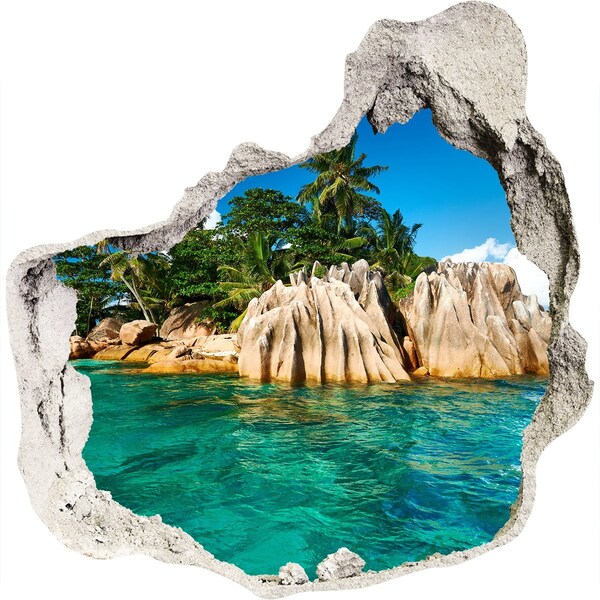 Hole in the wall sticker Tropical island