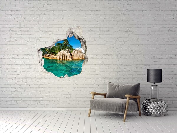 Hole in the wall sticker A tropical oasis among the rocks