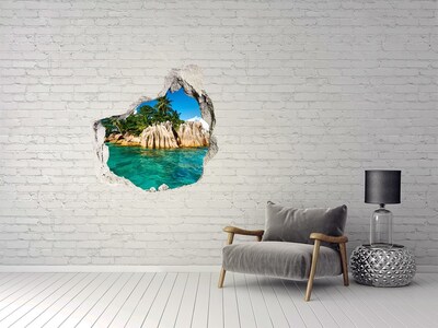 Hole in the wall sticker Tropical island