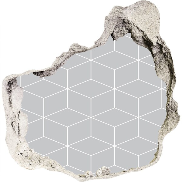 Hole in the wall decal Geometric background