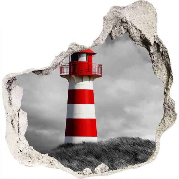 Hole wall sticker Lighthouse in the clouds