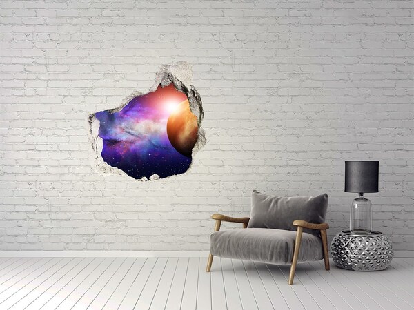 Hole in the wall sticker Space Adventure