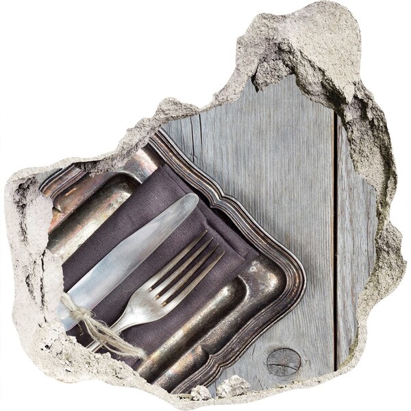 Hole wall sticker A charming dining room in a rustic style