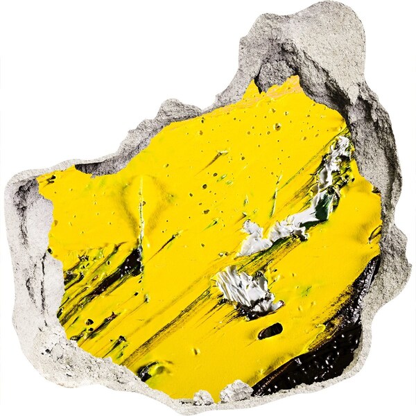 Hole wall sticker Golden hole in the concrete