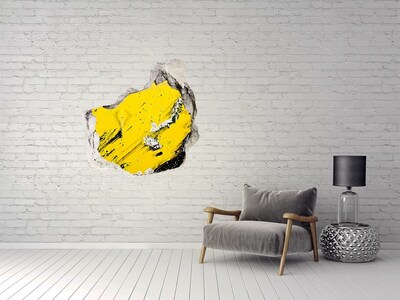 Hole wall sticker Golden hole in the concrete