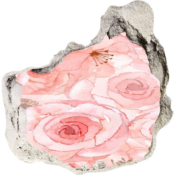 Hole in the wall decal A flower mural in a hole in the wall