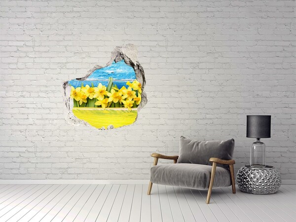 Hole wall sticker A flower paradise behind the wall