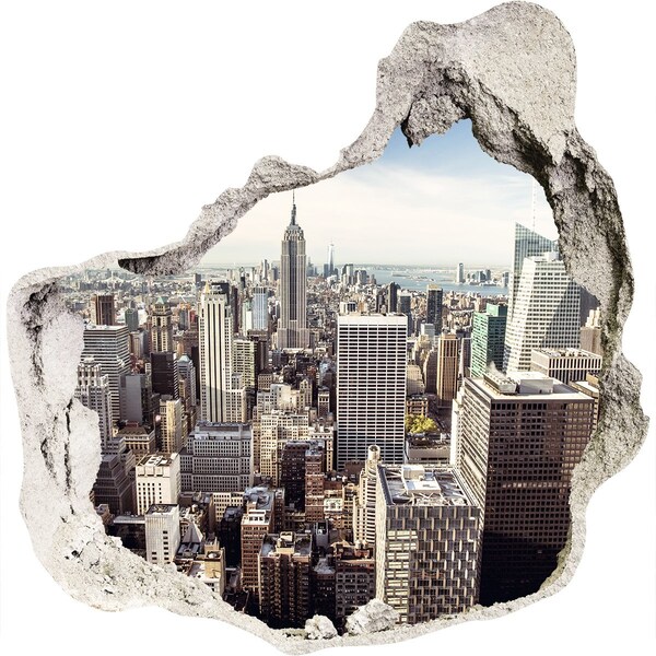 3D wall hole View of New York