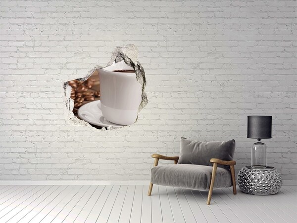 Hole wall sticker Cup of coffee