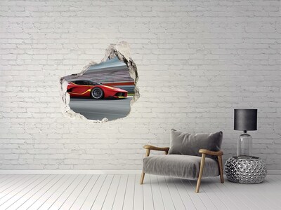 Hole in the wall sticker Sports car