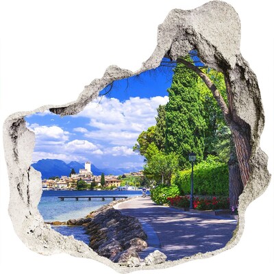 Hole in the wall decal A picturesque promenade by the lake