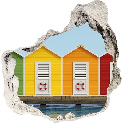 Hole in the wall sticker Beach cabins