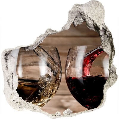 Hole in the wall decal A toast with wine