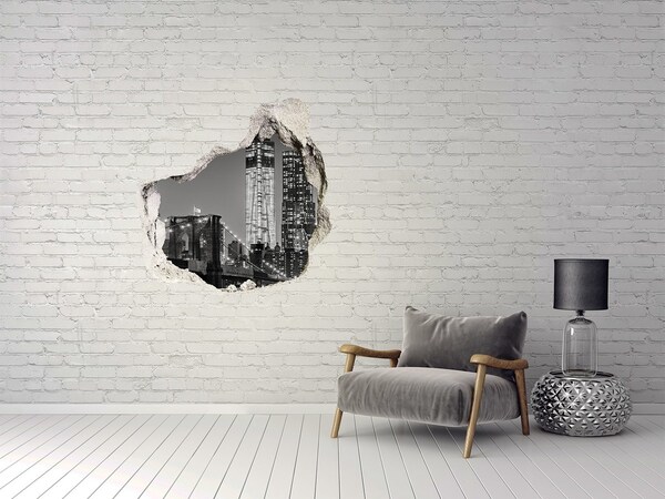 Hole in the wall sticker Manhattan at night