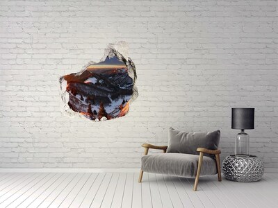 Hole in the wall sticker Winter mountain landscape