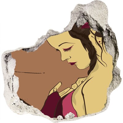 Hole in the wall sticker Woman in a Fragment of a Wall