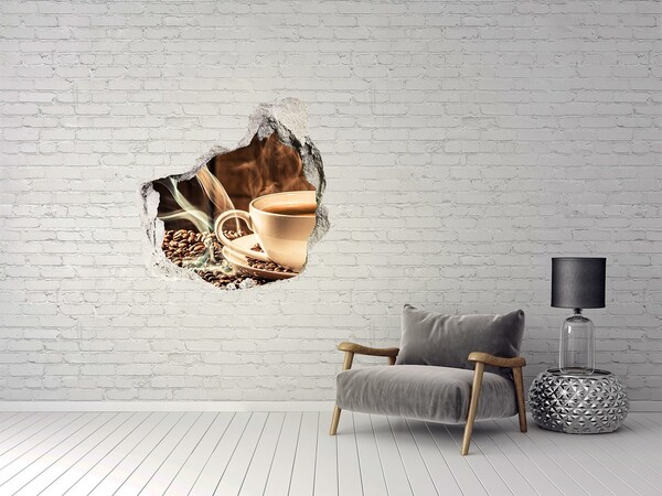 Hole in the wall sticker Coffee and coffee beans