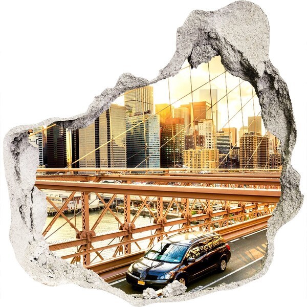 Hole in the wall decal Brooklyni bridge