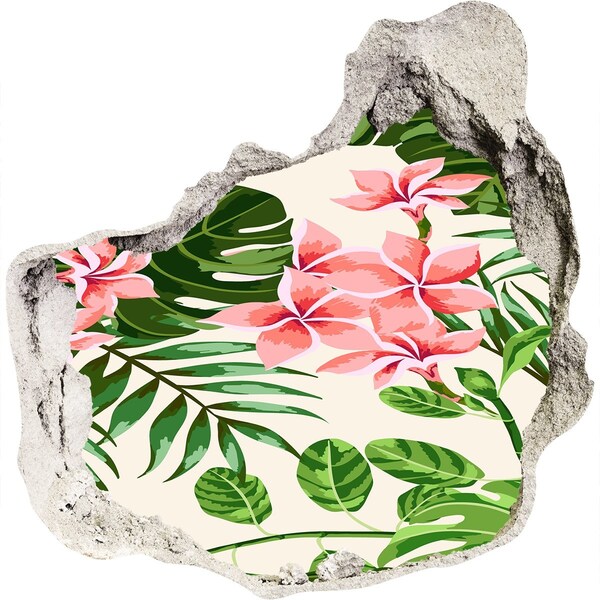 Hole wall sticker Tropical flower garden