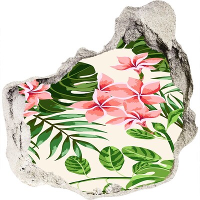 Hole wall sticker Tropical flower garden