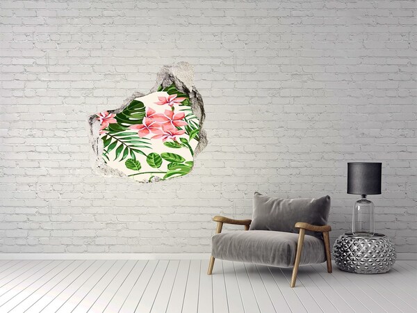 Hole wall sticker Tropical flower garden