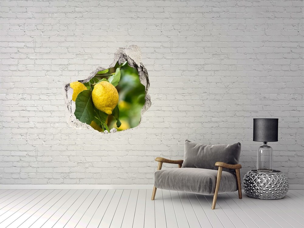 3D wall hole Lemons on a tree