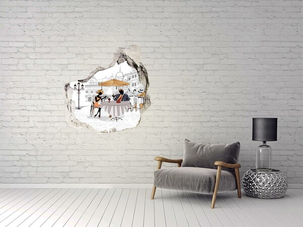 Hole wall sticker European-style cafe