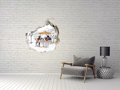 Hole wall sticker European-style cafe