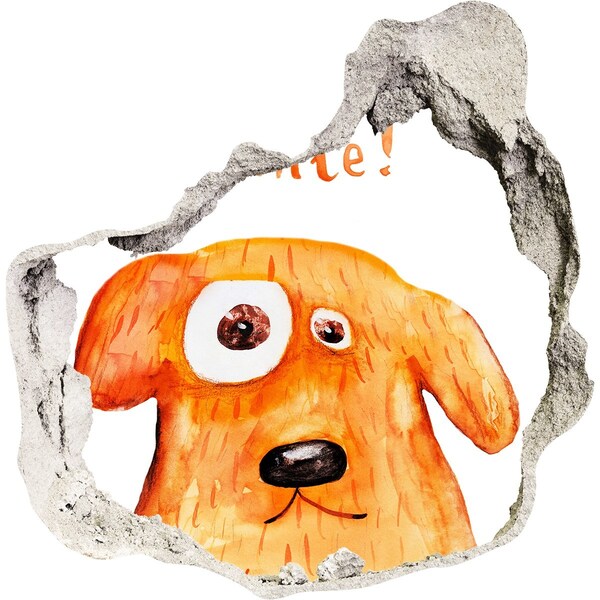 Hole wall sticker Dog