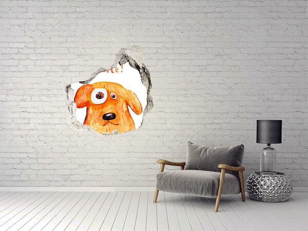 Hole wall sticker Dog