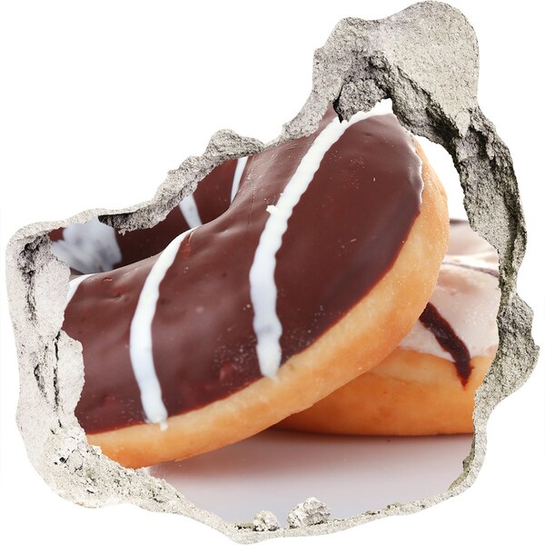 Hole wall sticker Donats with chocolate